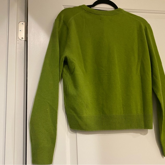 J Crew Perfect Cashmere Cardigan Green Button-Up Sweater Size S. - Picture 2 of 3